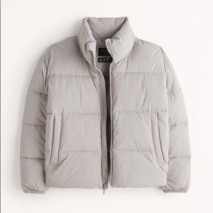 Abercrombie Relaxed Heavyweight Puffer Light Taupe Small